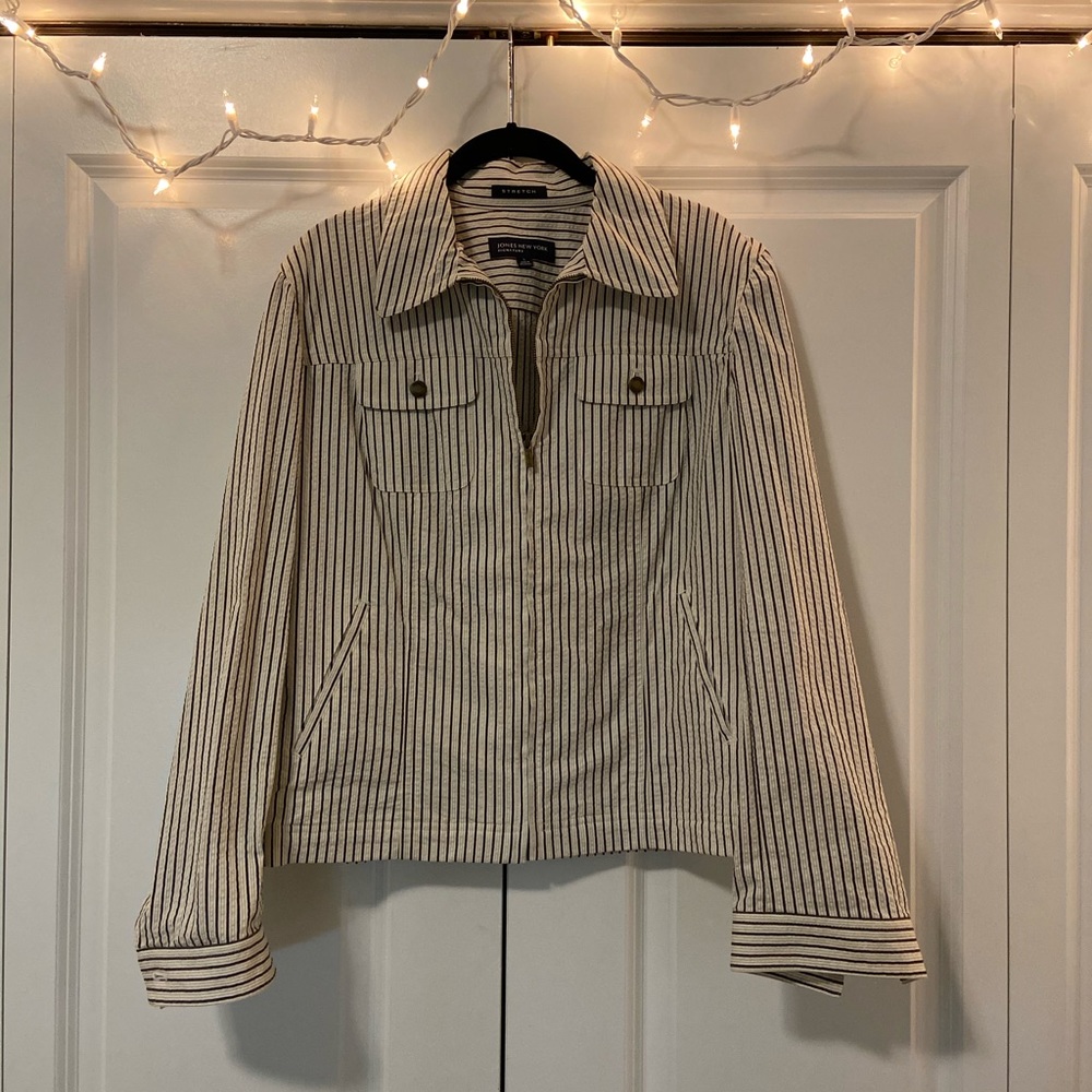 New York Jones Signature Stretchy Striped Jacket
